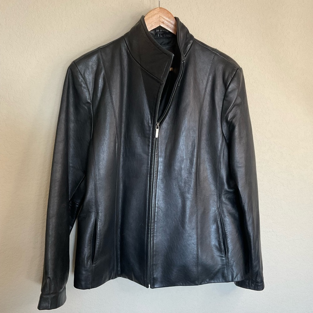 Leather vintage 90's Siena Soft Black Leather Jacket women’s size XL